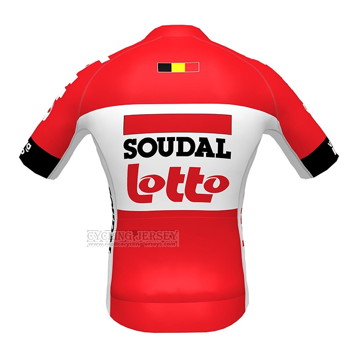 2022 Cycling Jersey Lotto Soudal Black Red Short Sleeve and Bib Short